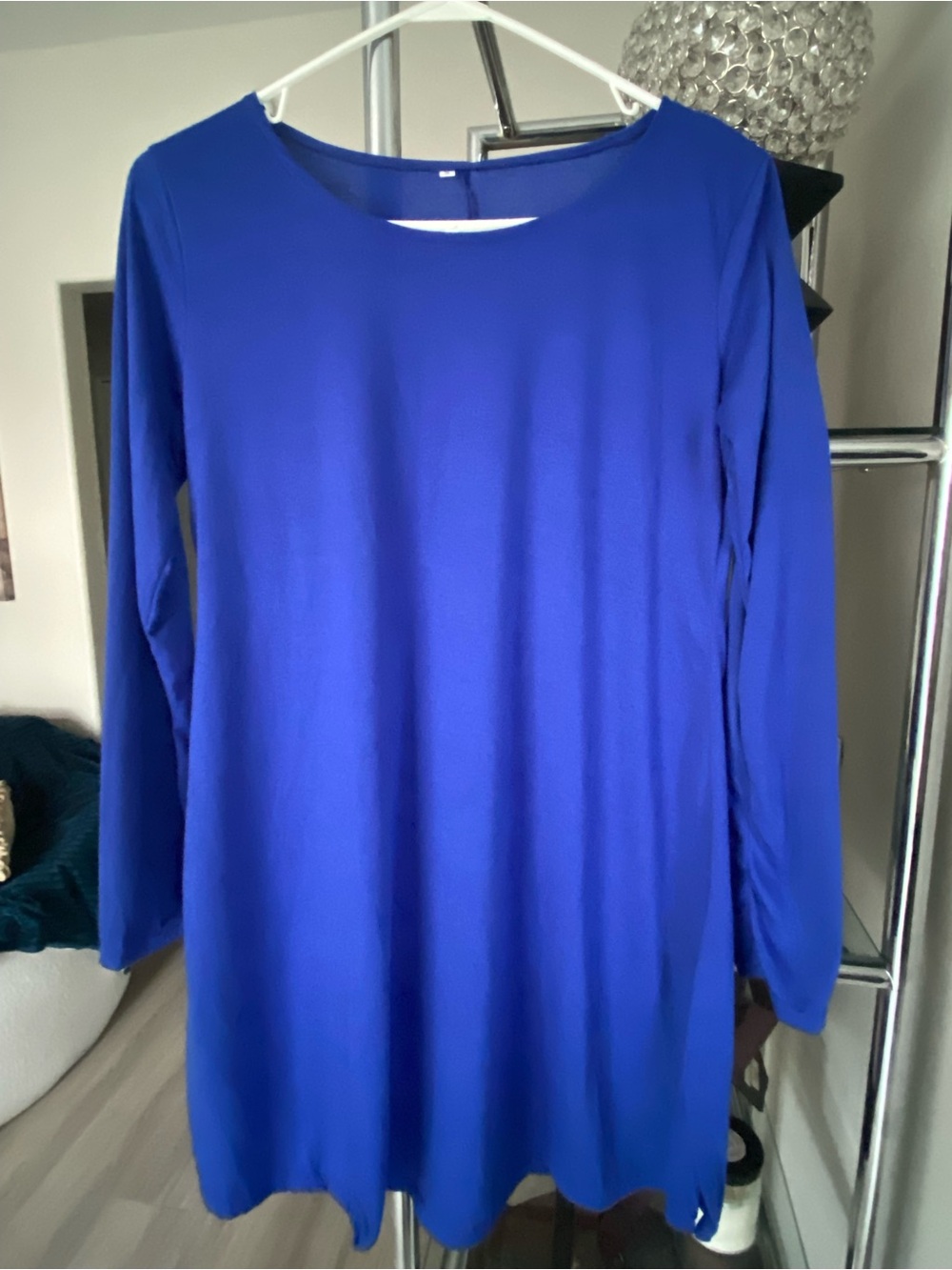 Source Unknown Cobalt Blue Long-Sleeve Mini Dress